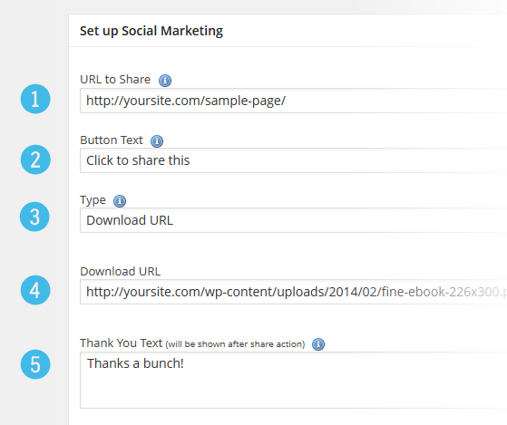 Social Marketing Add New Configure