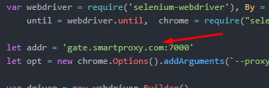 smartproxy selenium node.js http proxy configuration example