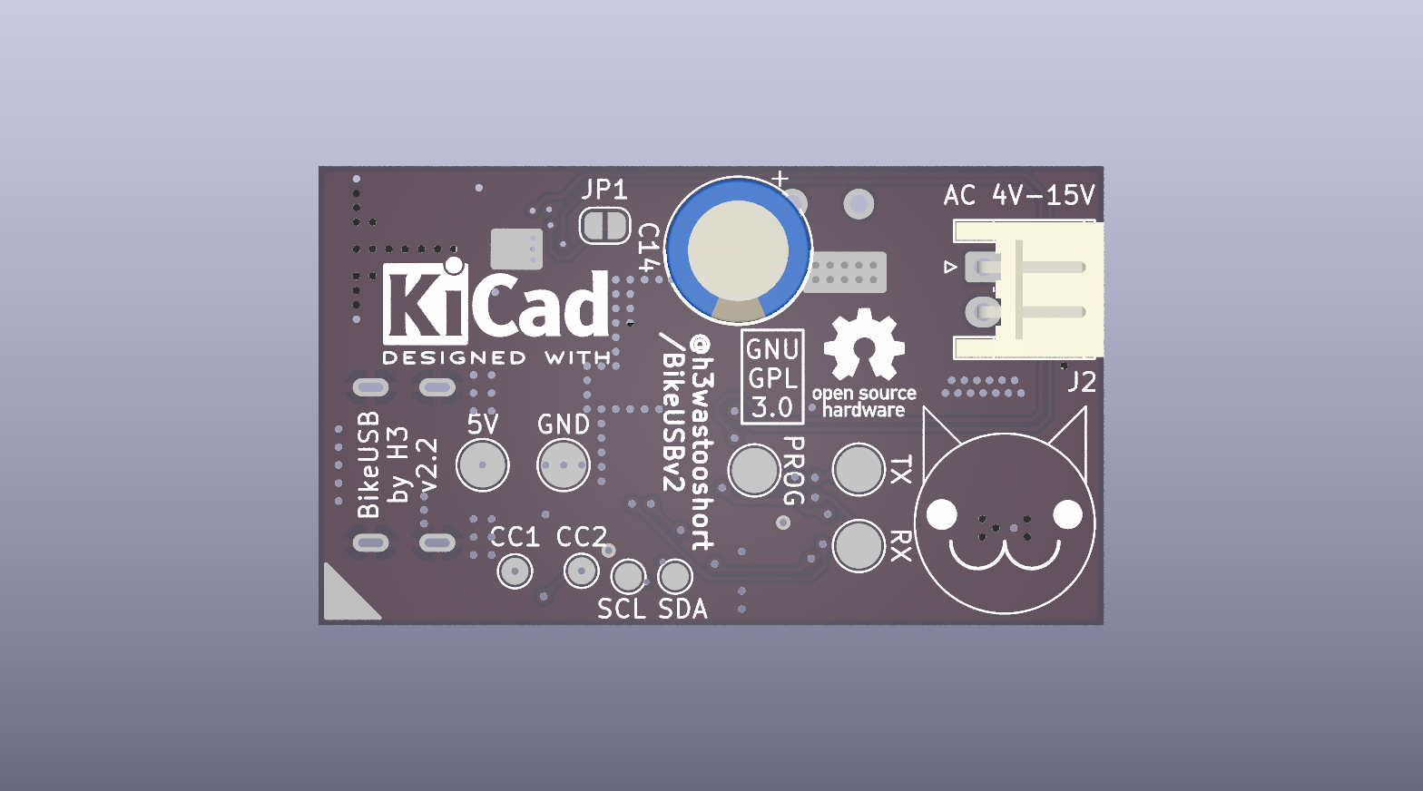 a rendered image of the PCB back