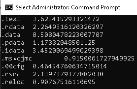 Entropy calculation on the section of the PE file