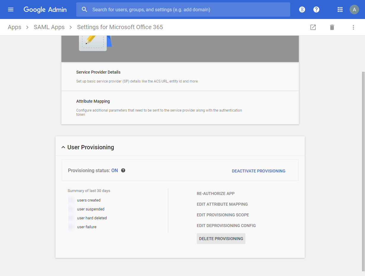 GSuite Office 365 settings