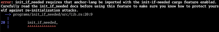 anchor init_if_needed warning