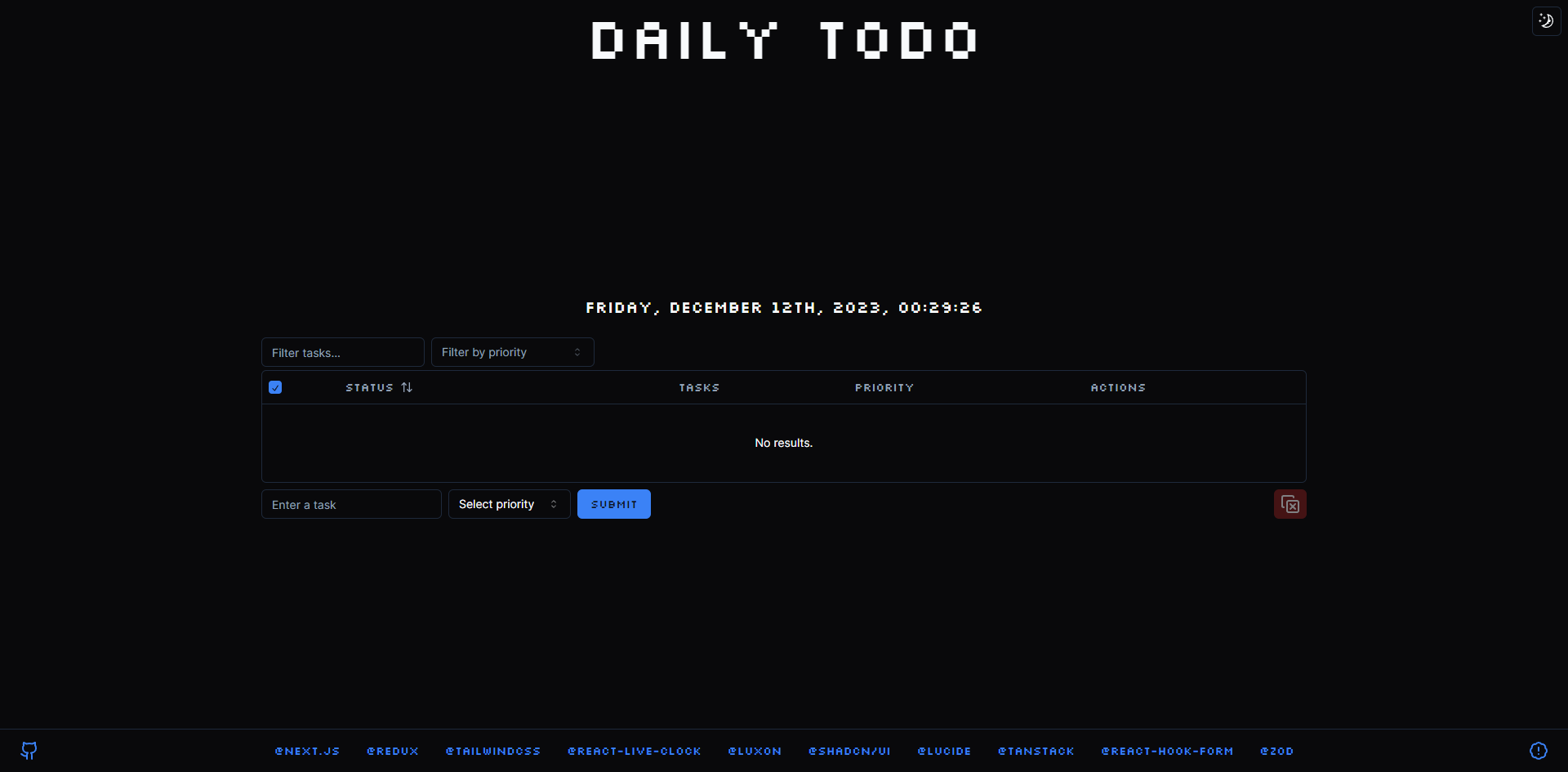 Daily TODO Screen Shot