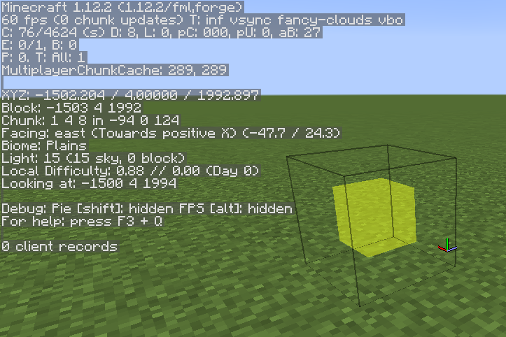 Trigger block in F3 debug screen