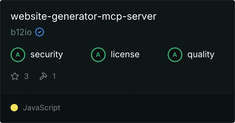 Website Generator MCP server