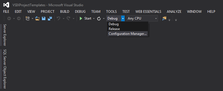 Select Configuration Manager from the drop down menu at the top of the screen