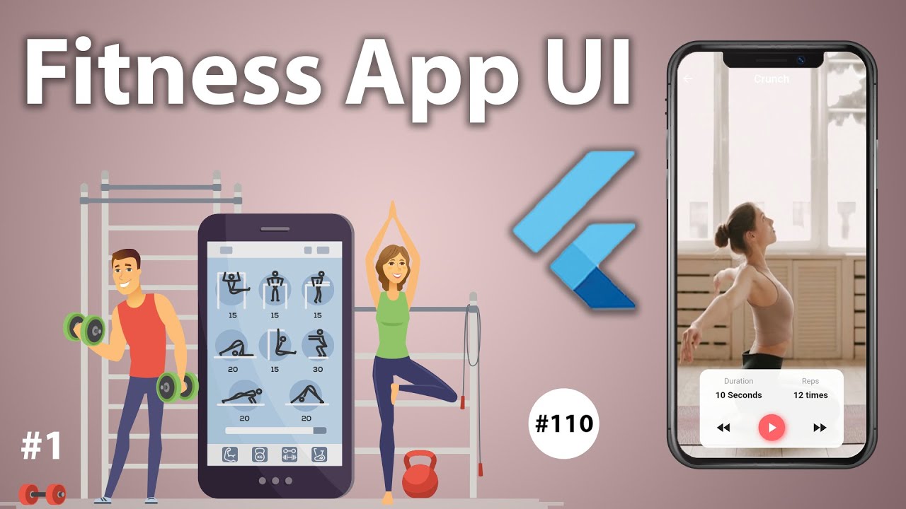 Flutter Tutorial - 1/2 Fitness App UI (For Beginners) YouTube video