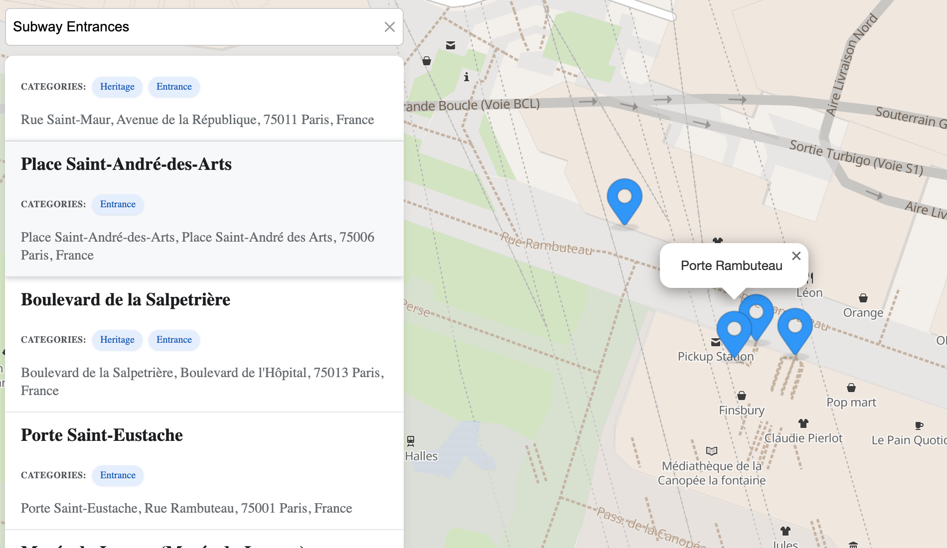 Leaflet + Custom List