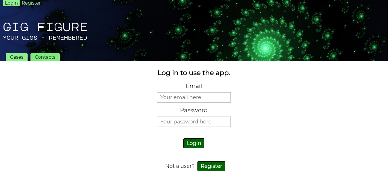 Login page