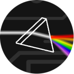Light beam going into a prism refracting in different light color beams