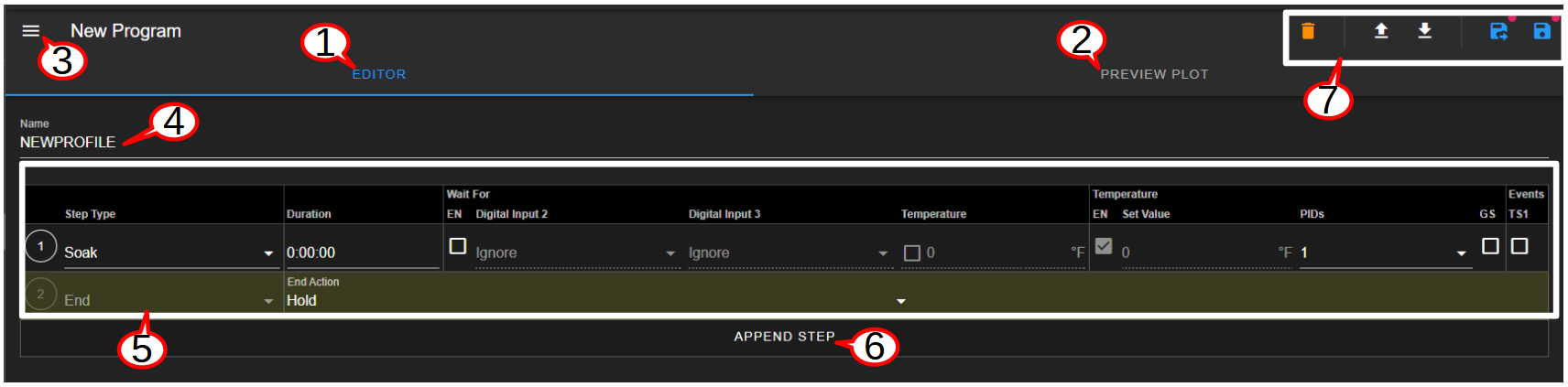 Program listing page with submenu unhidden