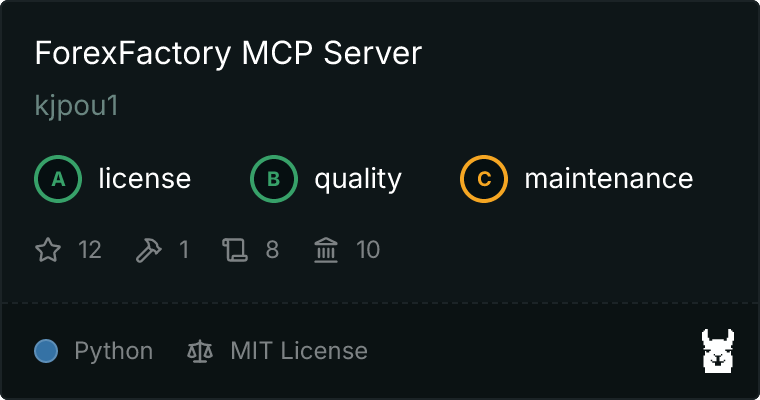 ForexFactory Server MCP server