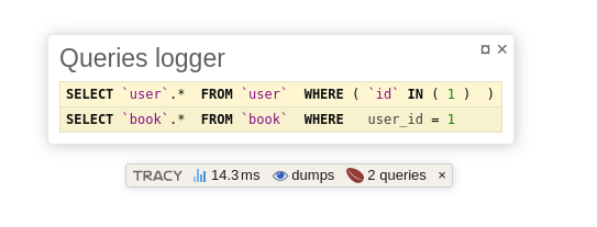 RedBeanPHP queries logger for Tracy