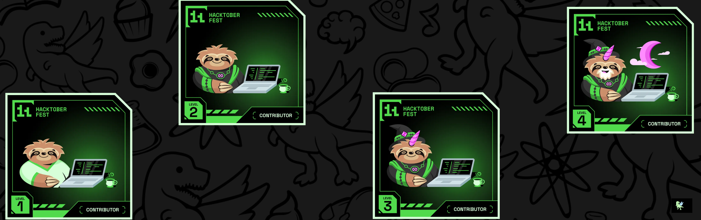 An image of @mausooq's Holopin badges, which is a link to view their full Holopin profile