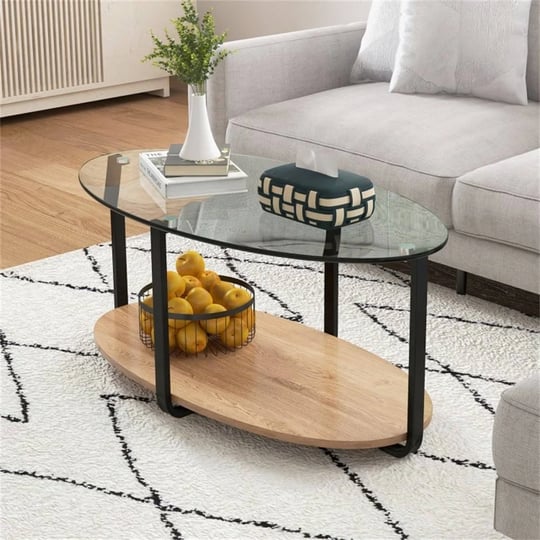 2-tier-glass-top-oval-coffee-table-with-wooden-shelf-for-living-room-brown-1