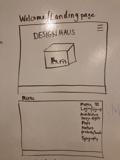 Landing Page and Menu Wireframes