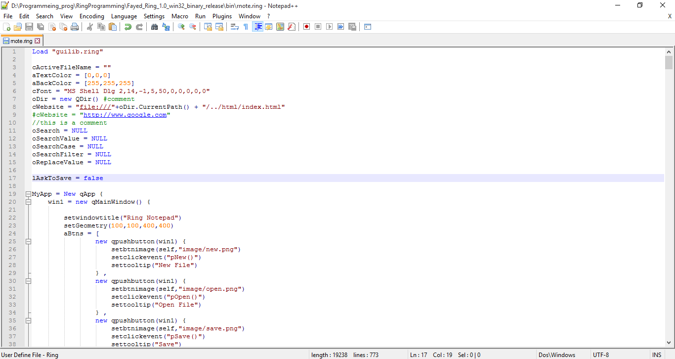 Ring syntax highlighter in action