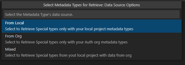Retrive Special Types Options