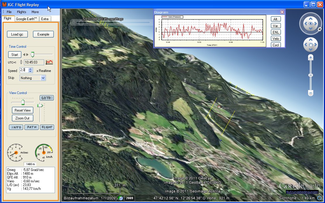 Screenshot of IGC Flight Replay