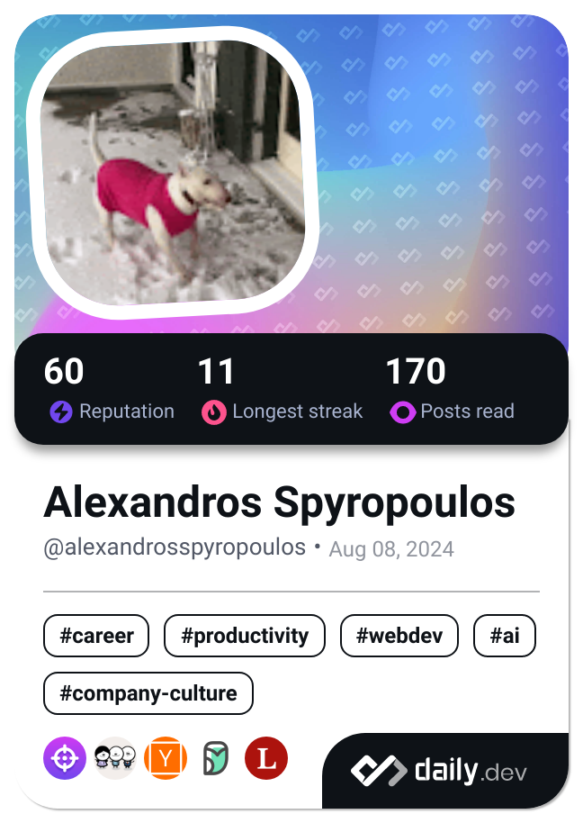 Alexandros Spyropoulos's Dev Card