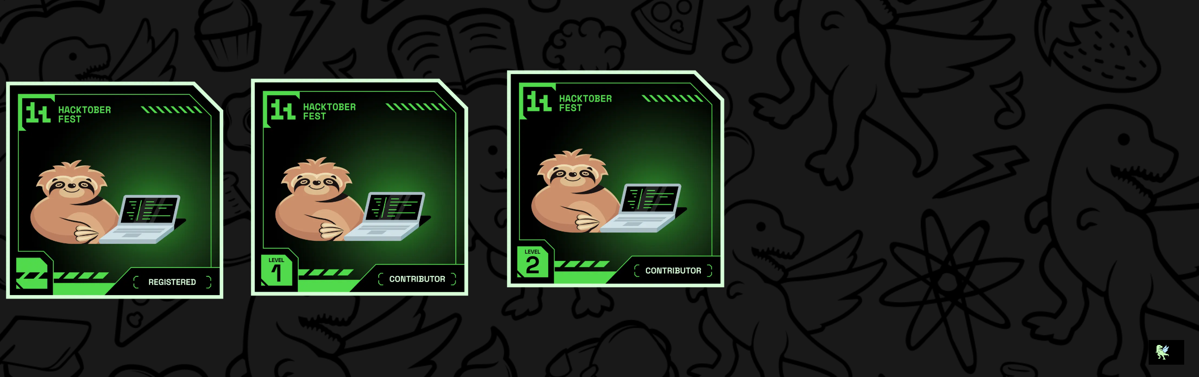 An image of @lonercode's Holopin badges, which is a link to view their full Holopin profile