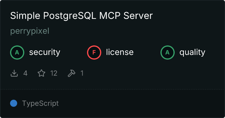 Simple PostgreSQL Server MCP server