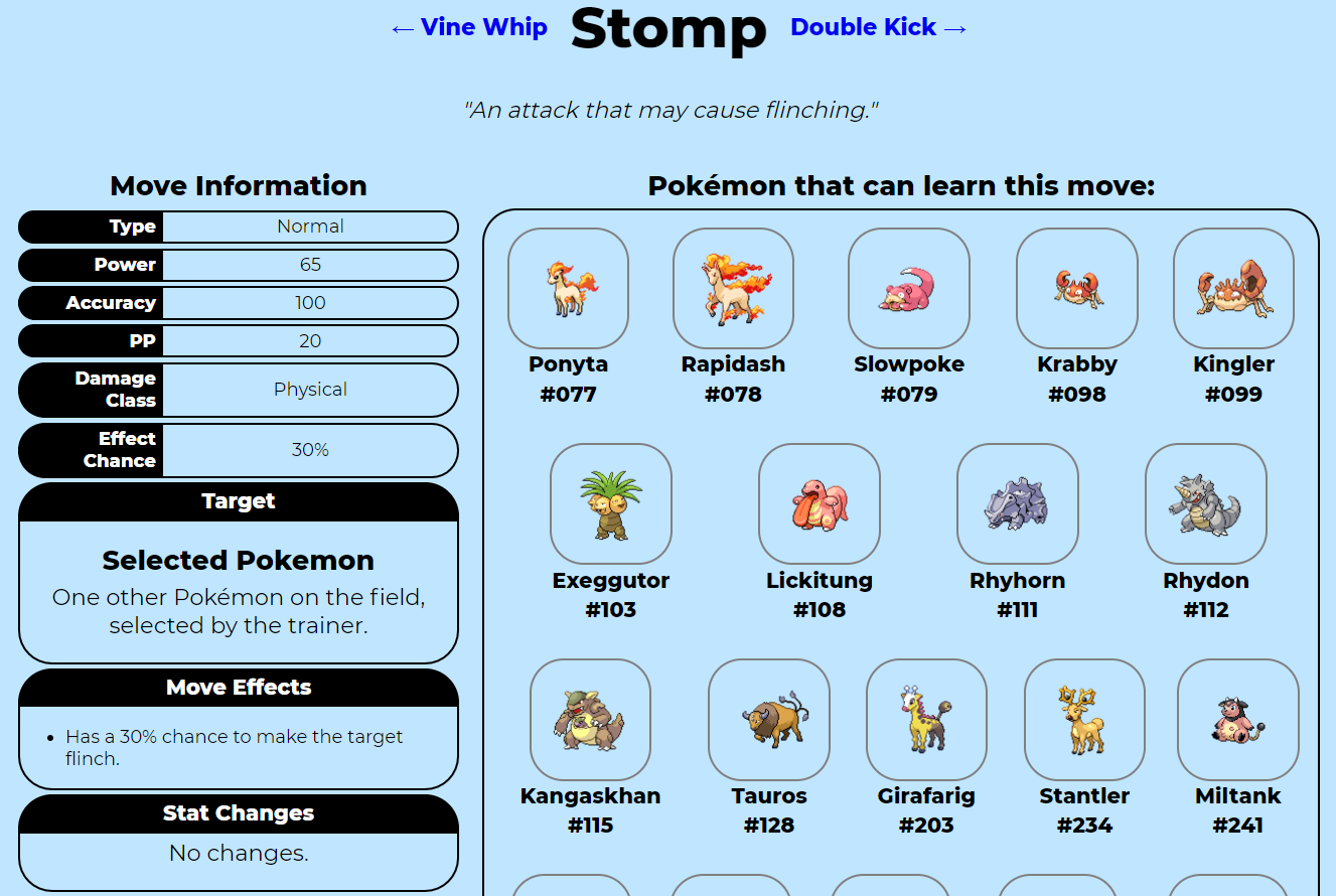 Move Information Page for Stomp