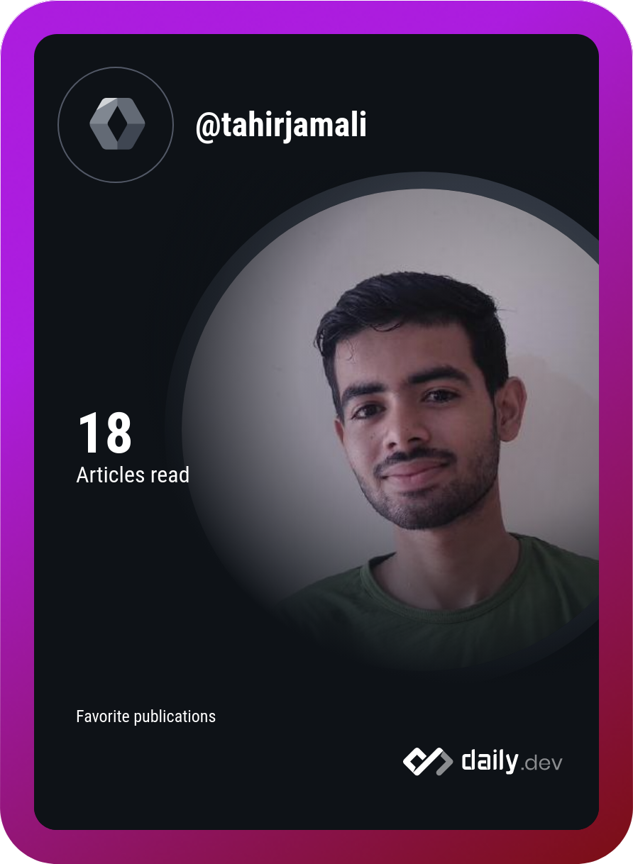 Tahir jamali's Dev Card