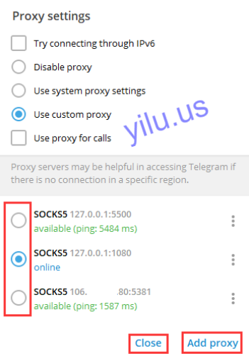 proxy for Telegram Windows