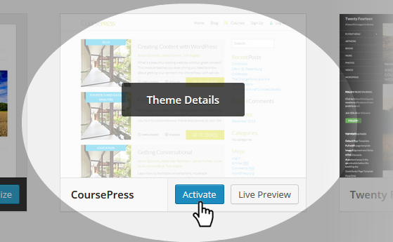 CoursePress - theme selection