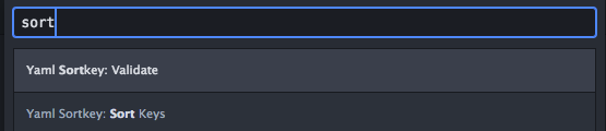 YAML SortKey Valid Commands