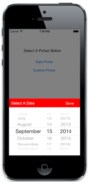 Date Picker Screenshot