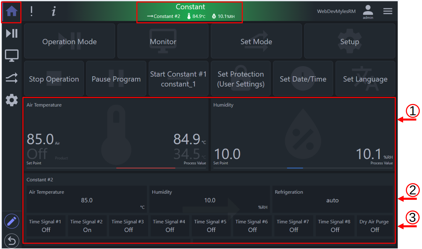Information of Temp/Humi for Constant 2 in Home page