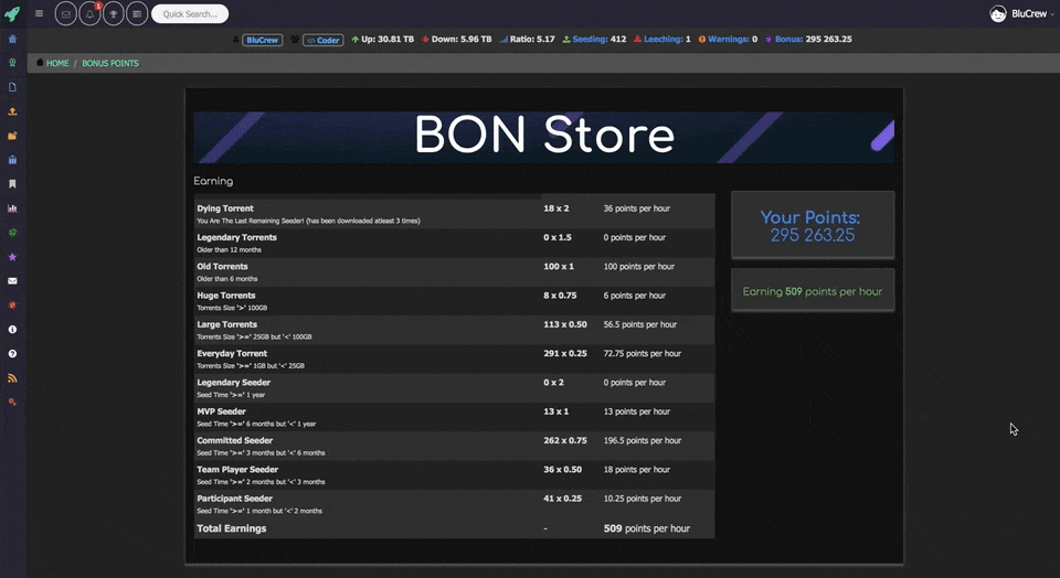 BON Store Page