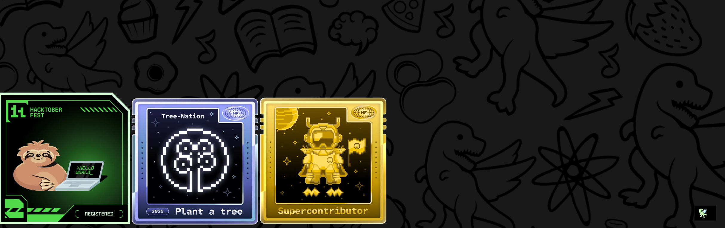 An image of @kaijuno9's Holopin badges, which is a link to view their full Holopin profile