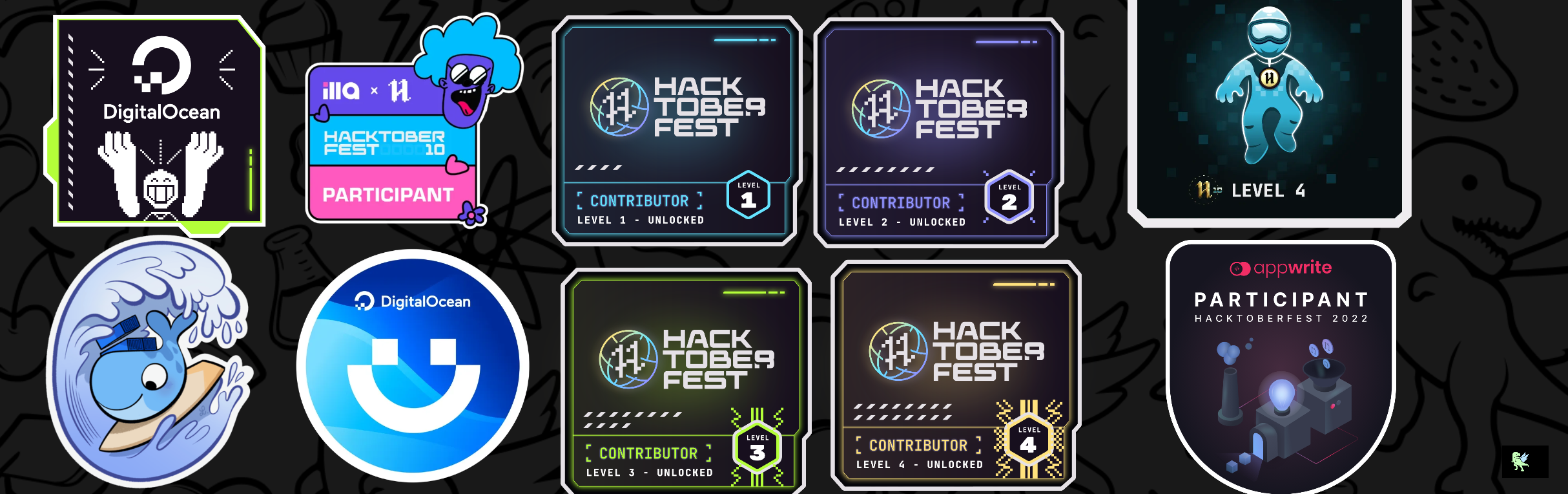 An image of @abinaya672's Holopin badges, which is a link to view their full Holopin profile