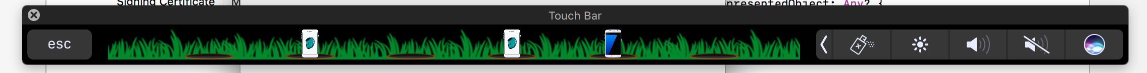 Whack-A-Mole style game for MacBook Pro Touch Bar