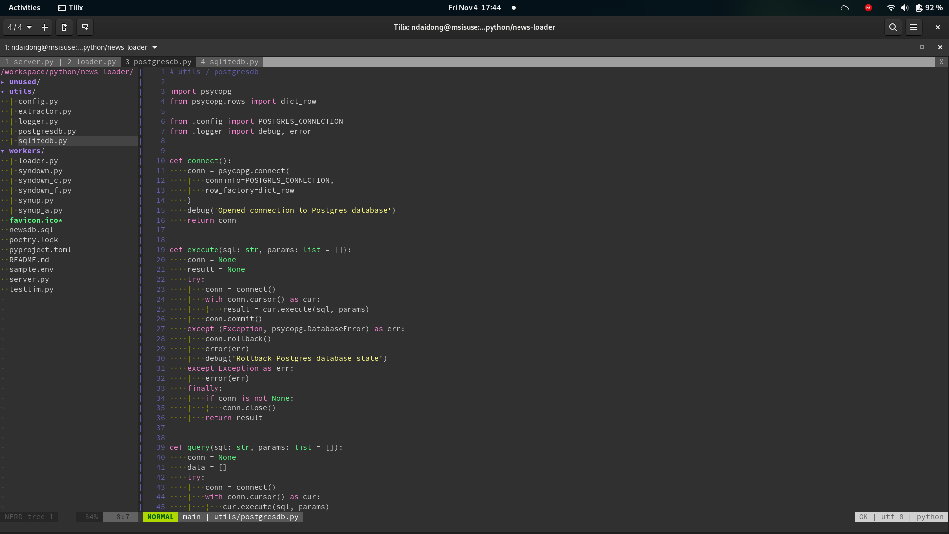 VIM in my desktop - Python