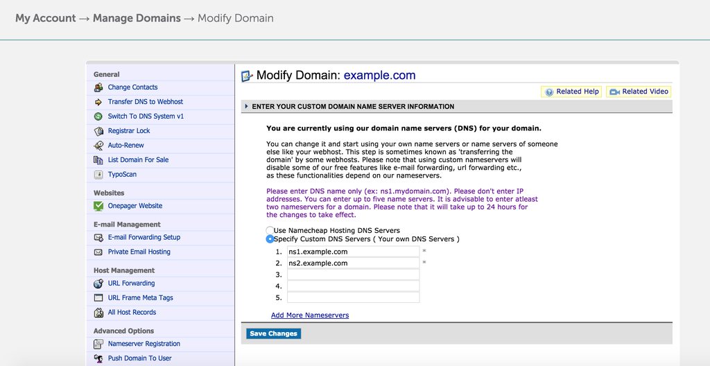 Specify subdomain