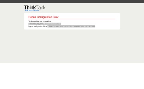 ThinkUp :: Repair Configuration Error