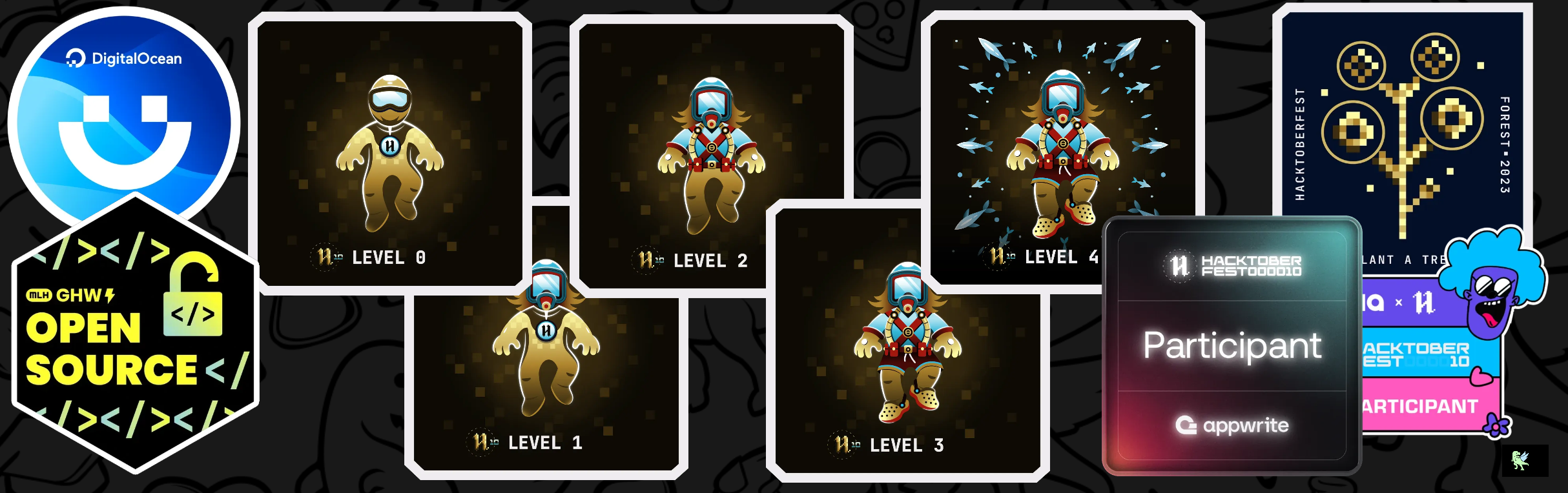 An image of @whitemask's Holopin badges, which is a link to view their full Holopin profile