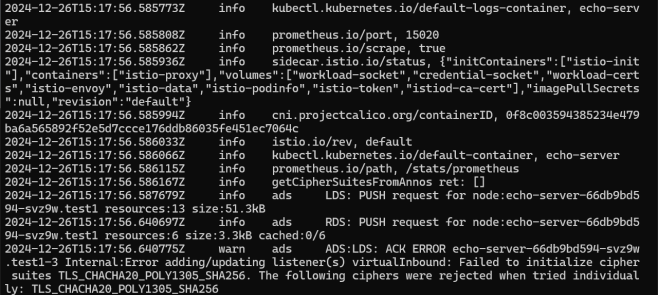 error logs from istid when specifying TLSv1.3 ciphersuite on vanilla envoy