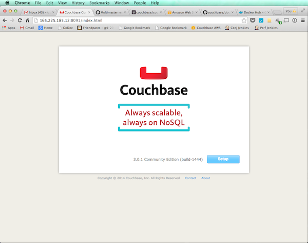 Couchbase Welcome Screen