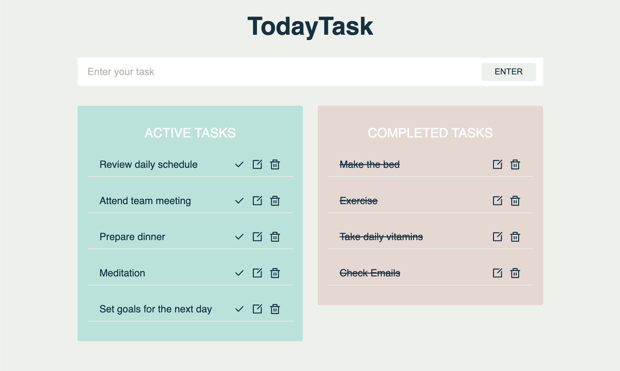 TodayTask application