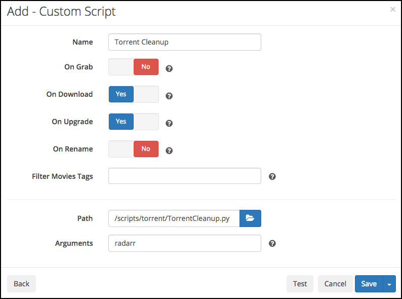 Radarr Torrent Cleanup Script CloudBox
