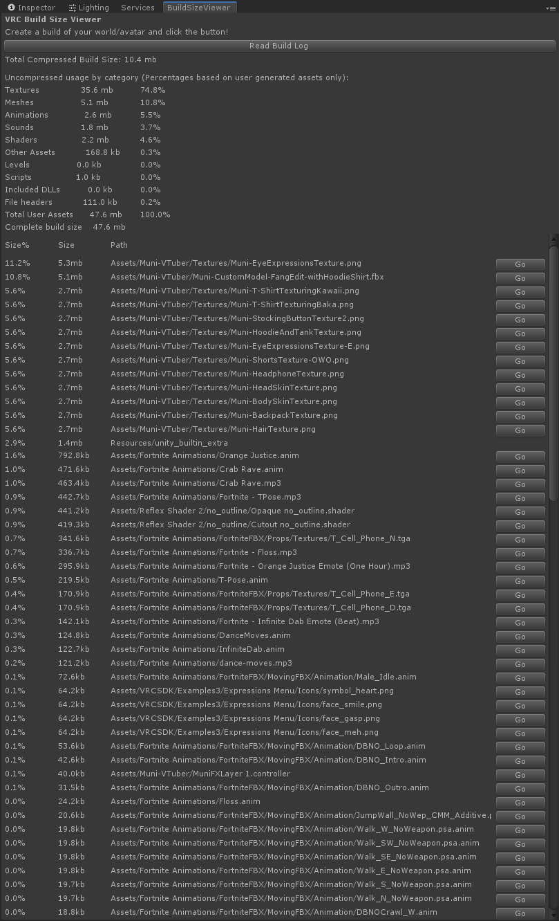 Image of VRC Build Size Viewer