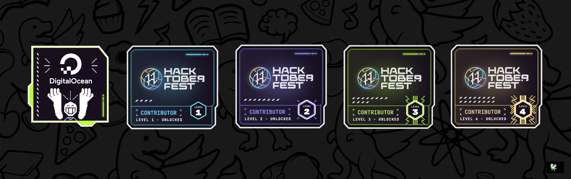 An image of @dynavx's Holopin badges, which is a link to view their full Holopin profile