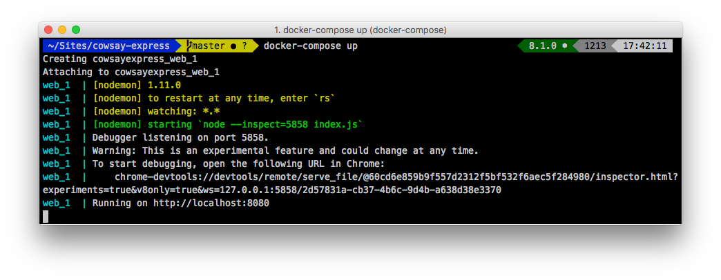 docker-compose running