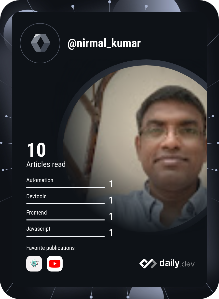 Nirmal Kumar's Dev Card