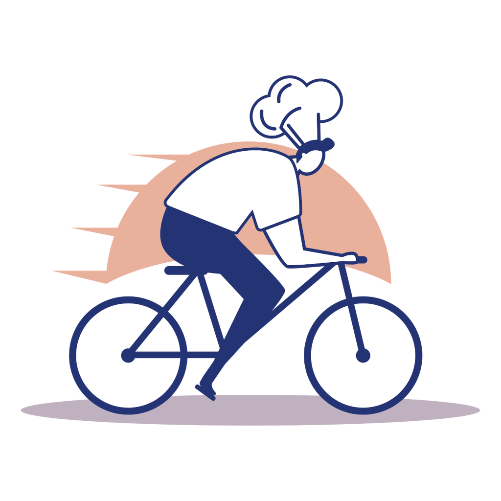 Chef on a bike logo by Vexels